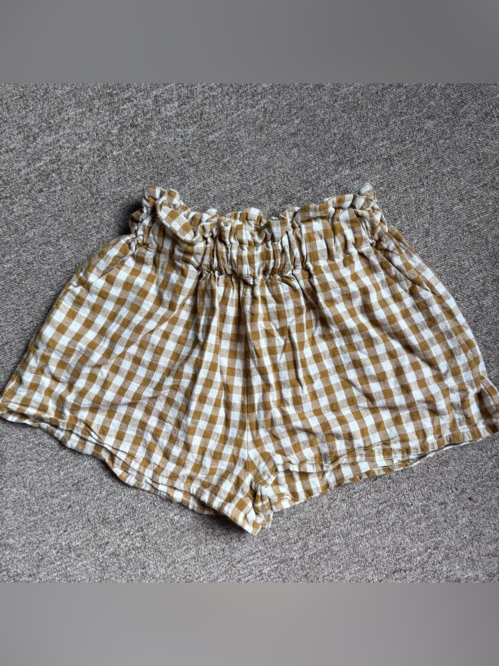 Gingham Smocked High Waisted Shorts